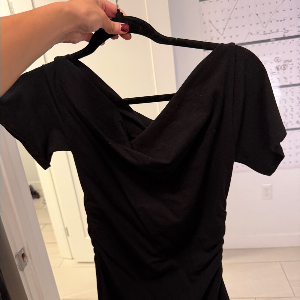 Reformation Black Asymmetrical Dress